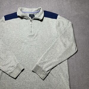 Brooks Brothers 346 Mens 1/4 Zip Light Gray Sweater Size Medium M‎